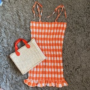 Orange dress & Tablots purse 🧡